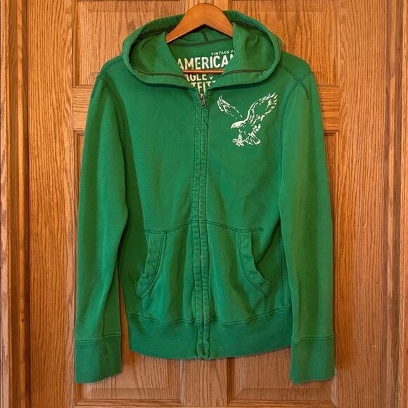 AMERICAN EAGLE OUTFITTERS Vintage Y2K Full Zip Hoodie Sweatshirt - Picture 6 of 8